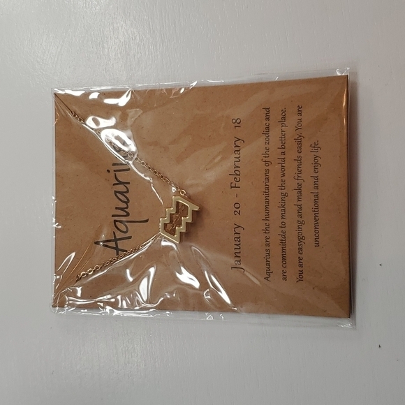 ♒️ NWT AQUARIUS Zodiac Necklace ♒️ - Picture 2 of 4